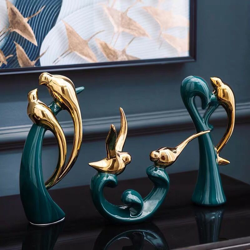 Handcrafted Ceramic Birds for Home: Minimalist Figurines & Tabletop Decor