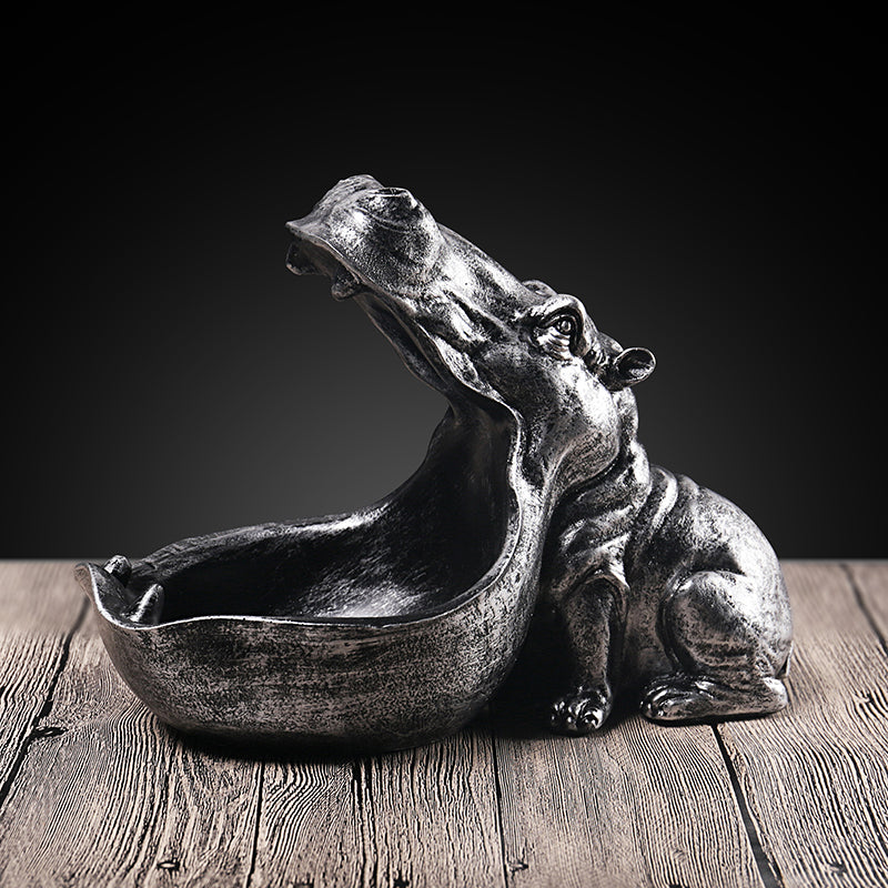 Hippo Themed Home Accessories - Fun Resin Figurines, Planters & Bathroom Decor
